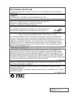 Preview for 2 page of TEC TEC B-SX4T-QP Owner'S Manual