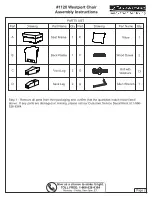 Предварительный просмотр 2 страницы µ-Dimension Westport Chair 1120 Assembly Instructions