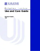 Предварительный просмотр 1 страницы U-Line 75F Use And Care Manual