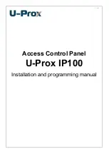 Preview for 1 page of U-Prox IP100 Installation And Programming Manual