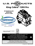 U.S. Products KING COBRA 1200 PRO Information And Operating Instructions preview
