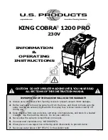 U.S. Products KING COBRA 1200 PRO Information & Operating Instructions preview