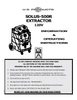 Preview for 11 page of U.S. Products SOLUS-500 Information & Operating Instructions