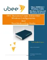 Ubee DDW3611 Configuration And Troubleshooting Manual preview