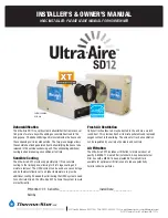 Ultra-Aire SD12 Installer'S & Owner'S Manual preview