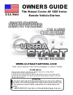 Preview for 1 page of Ultra Start 1250 SERIES Owner'S Manual