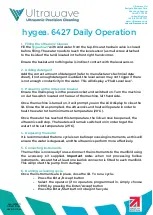 Ultrawave Hygea 6427 Daily Operation Manual preview