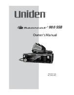 Uniden BEARCAT 980 Owner'S Manual preview