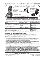 Uniden DWX207 - Cordless Extension Handset Manual D'Utilisation preview