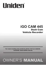 Предварительный просмотр 1 страницы Uniden iGO CAM 445 Owner'S Manual