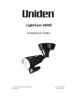 Uniden LightCam 40HD Installation Manual предпросмотр