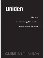 Uniden TCX 805 Guide D'Installation preview