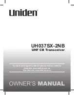 Предварительный просмотр 1 страницы Uniden UH037SX-2NB User Manual