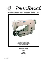UnionSpecial 63900 Series Adjustment Manual preview