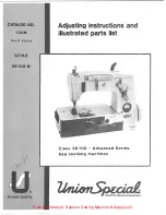 UnionSpecial Advanced 56100 Series Adjusting Instructions And Illustrated Parts List preview