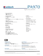 Preview for 2 page of Unitech PA970 Specifications