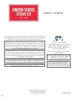 United States Stove Company US3200E Manual preview