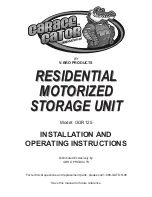 V-Bro Products Garage Gator GGR125 Installation And Operating Instructions Manual preview