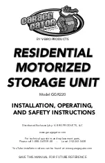 V-Bro Products Garage Gator GGR220 Installation, Operating, And Safety Instructions preview