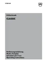 Предварительный просмотр 1 страницы V-ZUG CLASSIC Operating Instructions Manual