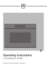 Предварительный просмотр 1 страницы V-ZUG CombiSteamer V6000 Operating Instructions Manual