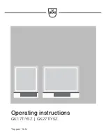 V-ZUG GK17TIYSZ Operating Instructions Manual preview