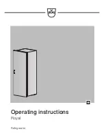V-ZUG Royal Operating Instructions Manual preview