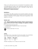 Предварительный просмотр 2 страницы V-ZUG SL Operating Instructions Manual