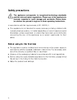 Предварительный просмотр 6 страницы V-ZUG SL Operating Instructions Manual