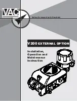 VAC V200 Series Installation, Operation And Maintenance Manual preview