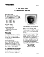 Preview for 1 page of Valcom V-1090 Flexhorn Instruction Manual