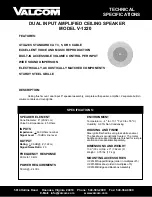 Valcom V-1220 Technical Specifications предпросмотр