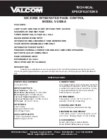 Предварительный просмотр 1 страницы Valcom V-2006A Technical Specifications