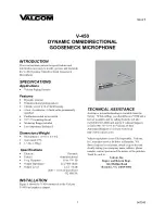 Preview for 1 page of Valcom V-450 User Manual