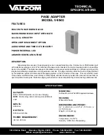 Valcom V-9940 Technical Specifications предпросмотр