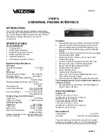 Valcom V-9972 Quick Start Manual предпросмотр