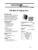 Preview for 1 page of Valcom VIP-480L User Manual