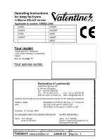 Valentine V200 Operating Instructions Manual preview