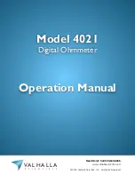 Preview for 1 page of Valhalla Scientific 4021 Operation Manual