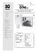 Preview for 1 page of Vallox 096 MC R Operating, Maintenance And Technical Instructions