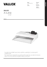 Vallox X-Line PTXP Manual preview