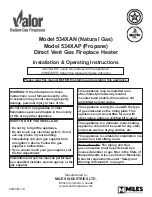 Valor HORIZON 534XAN Installation & Operating Instructions Manual preview