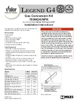 Preview for 1 page of Valor Legend G4 Series Installation Instructions Manual