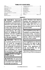 Preview for 2 page of Vantage Hearth VSGF36NRC Owners Manual And Installation Manual