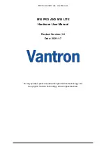 Vantron M10 PRO Hardware User Manual preview