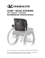 VARILITE ICON BACK SYSTEM Installation Instructions Manual preview