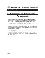 Preview for 6 page of VARILITE ICON BACK SYSTEM Installation Instructions Manual