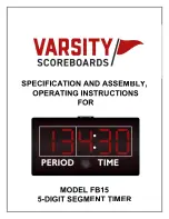 Предварительный просмотр 1 страницы VARSITY Scoreboards FB15 Assembly And Operating Instructions Manual