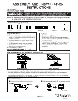 Vaxcel T0622 Assembly And Installation Instructions Manual preview