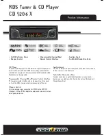 VDO CD 5206 X Specification Sheet preview